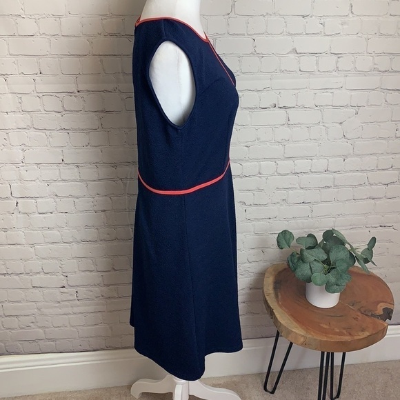 THML Nanette Texture Knit Fit & Flare Navy Dress - Picture 5 of 14